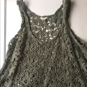 Urban Outfitters green lace tank top